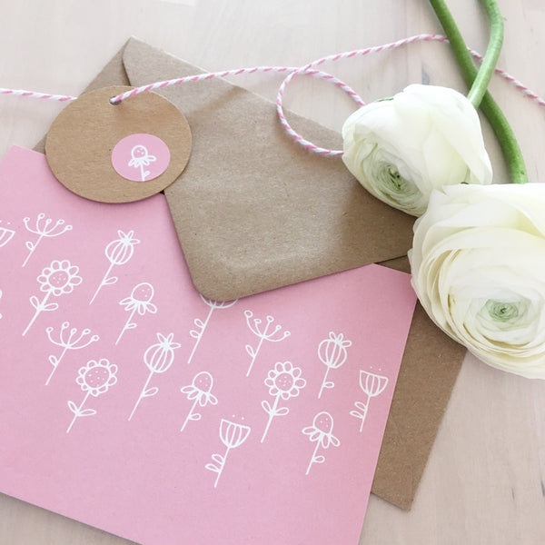 Postkarte Bern Blumen Pastell